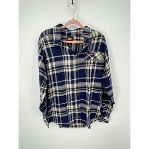 Cat Flannel Shirt Men's Large Multicolor Plaid 100% Cotton Rugged Lumberjack NWT